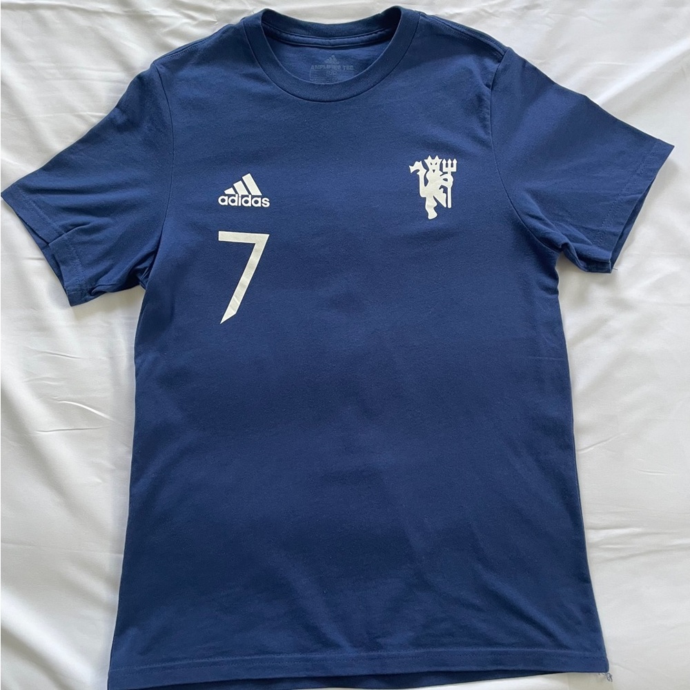 Adidas Blue and White Ronaldo Cotton T
